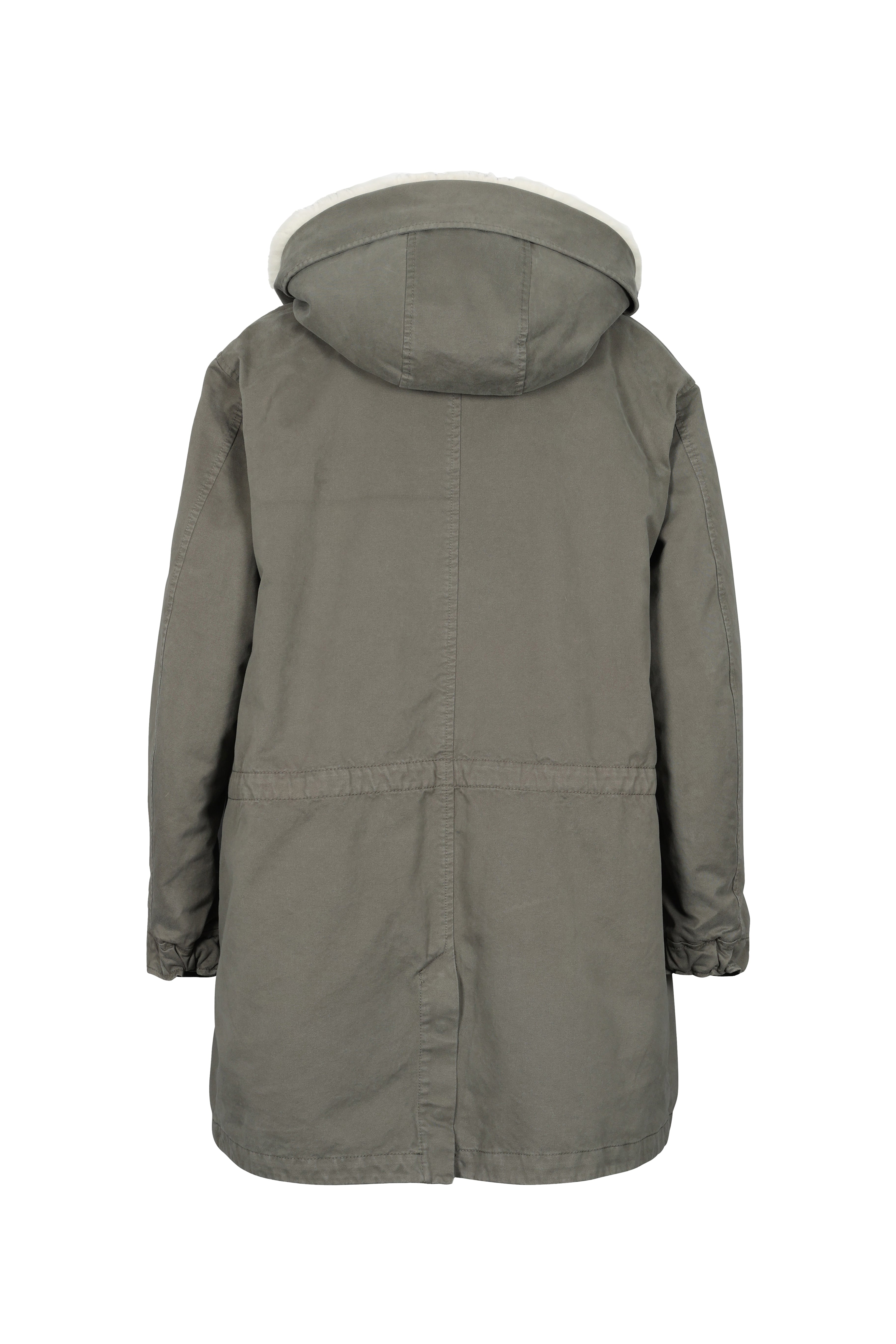 COTTON PARKA ILU WITH SHEARLING