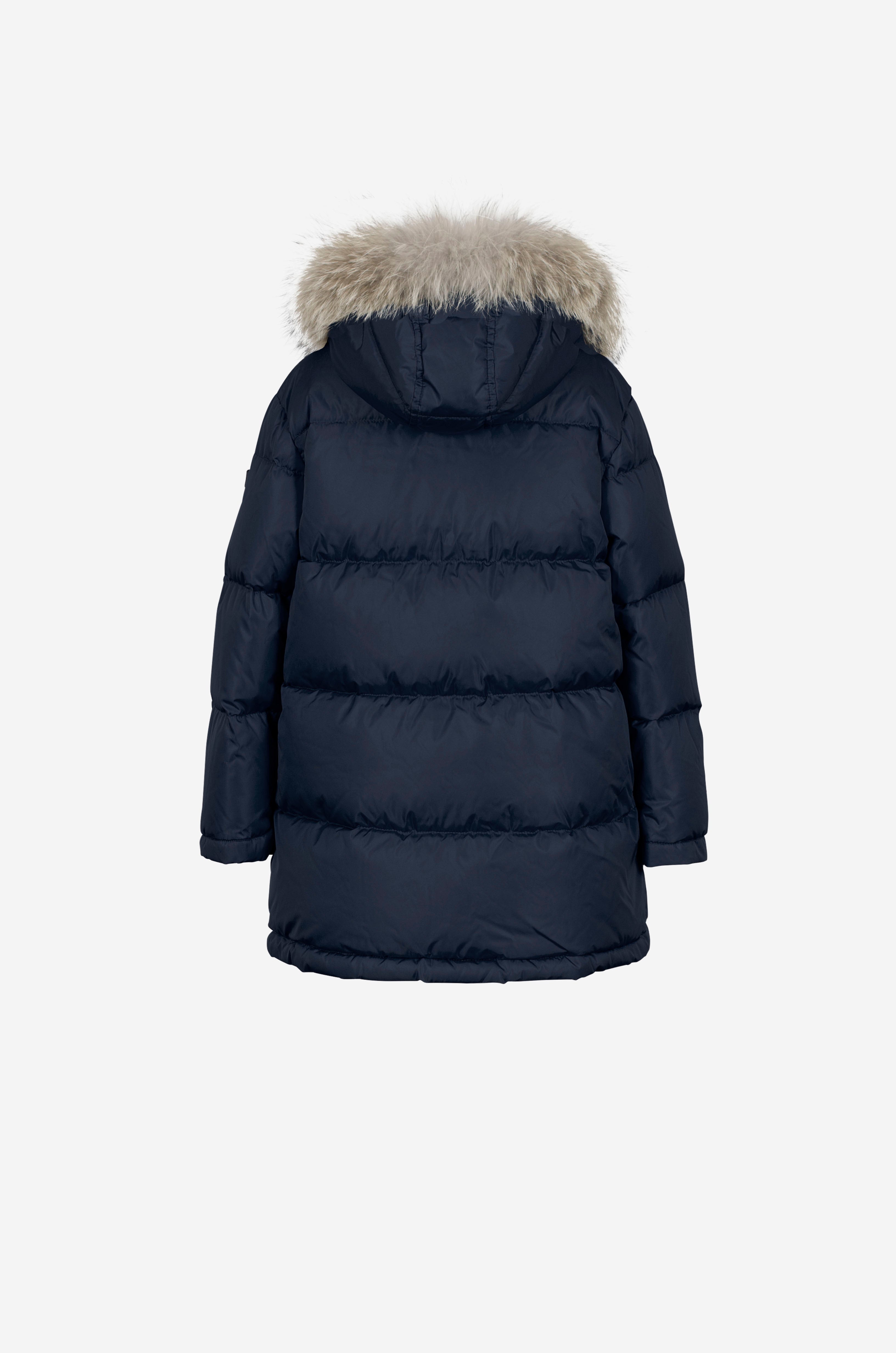Girls flaired Lempelius down coat with fur